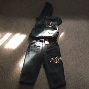 Nike Jordon flight sweat suit Hooded zip up jacket
